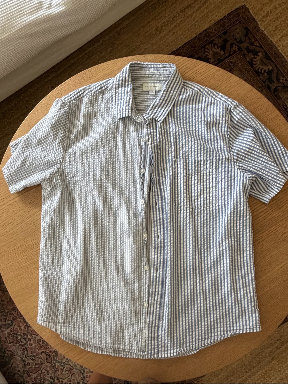 Two tone striped button down